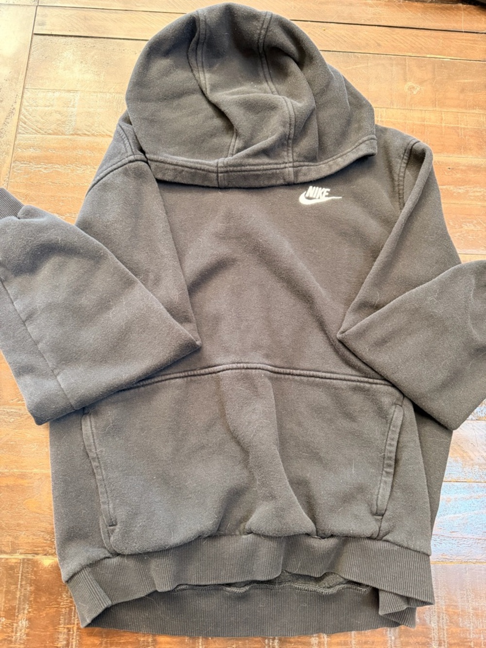 Nike Black Pullover Hoodie with White Swoosh Tag